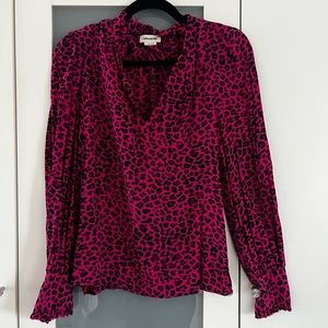 ZADIG & VOLTAIRE - pink leopard print top - small